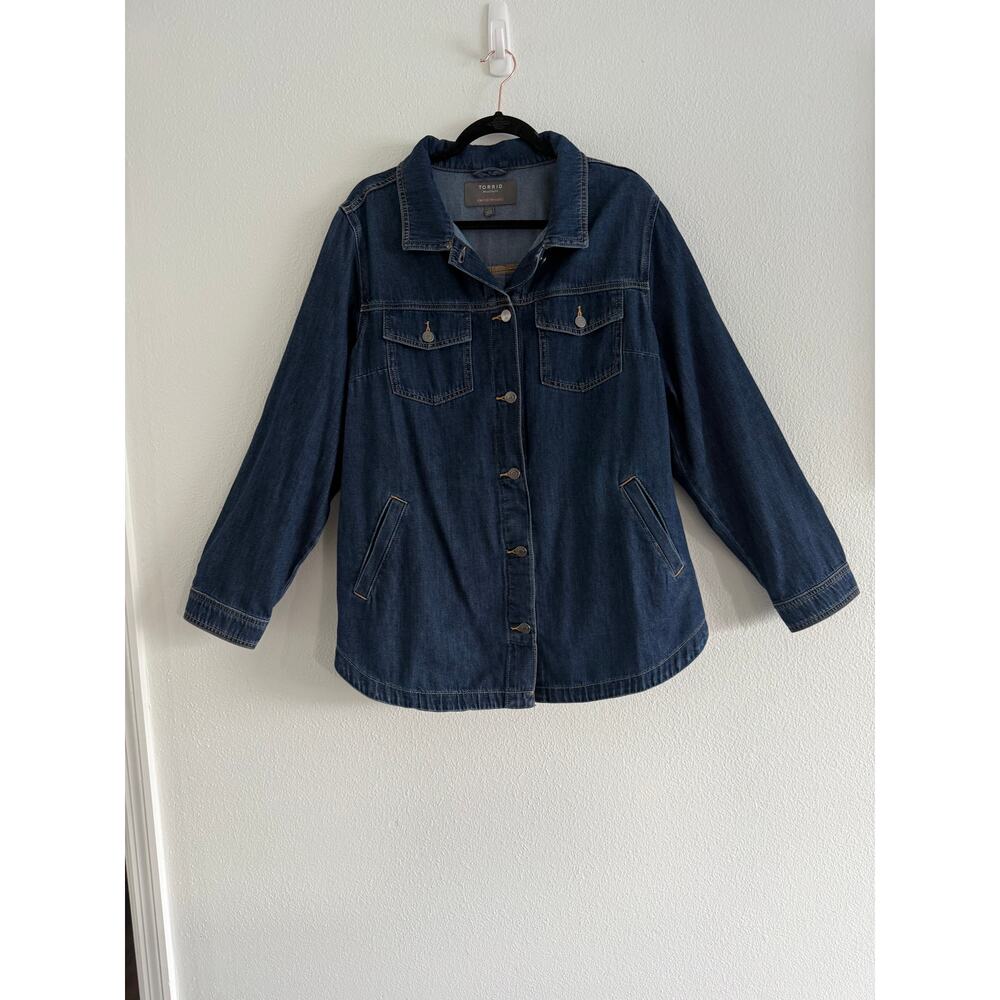 Torrid Plus Size 2 Denim Jean Shacket Jacket